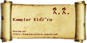 Kampler Klára névjegykártya